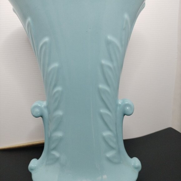 Vintage Abingdon USA Turquoise 10.5”x7" Vase Art Deco - Picture 12 of 14